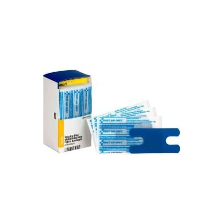 Acme United First Aid Only FAE-3030 SmartCompliance Refill Knuckle Metal Detectable Bandages, Blue, 20/Box FAE-3030